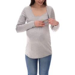 neun 9 monate Damen schlichtes Schwangerschafts-Shirt Umstands-Mode 44189220 Grau - 36/38