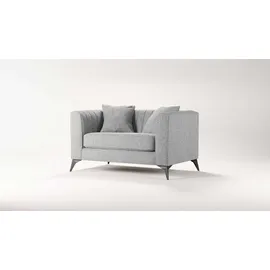 Home Affaire Loveseat HOME AFFAIRE "MATTHEW Loungesessel, Maße B/T/H: 130/86/74 cm", grau (hellgrau), B:130cm H:74cm T:86cm, 100% Polyester, Sessel, incl. Zierkissen, feine Steppung im Rücken, belastbar bis 200kg