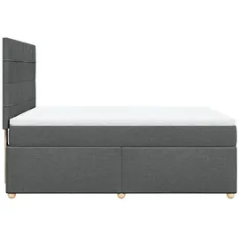 vidaXL Boxspringbett 140 x 200 cm Dunkelgrau