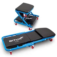 BITUXX Werkstatt-Rollbrett Werkstattliege Montageliege Montagerollbrett Sitz als Liege oder