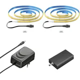 ledscom.de COB-LED Streifen JOR, 100.0cm, flach, weiß, 22,54W, je 1209lm, 2er Set, inkl. WLAN Controller