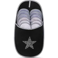 Onvaya ONVAYA® ABS Gästepantoffel Star 6er Set | Gästehausschuhe | Stern | Antirutsch | Hausschuhe | Gästeschuhe - Schwarz