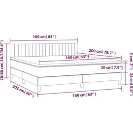 vidaXL Boxspringbett 160 x 200 cm Creme