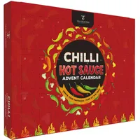 Hot Sauce Adventskalender 2024 – 24 Tage Chili Sauce Adventskalender Adventskalender 2024 für Männer Hot Sauce Set Schokoladenfreier Adventskalender für Frauen Chili Challenge Hot Sauce (Rot)