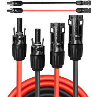 Solarkabel Verlängerung 1m 4mm2,1500V Solarkabel Verlängerungskabel,Photovoltaik Solarkabel Solarstecker,IP68 Wasserdichter Stecker (1M 12AWG)