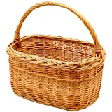 MyBer® Weidenkorb Einkaufskorb geflochten Korb aus Weide Picknickkorb Pilzkorb Autokorb Ausflugskorb stabiler Tragekorb K1-314-11