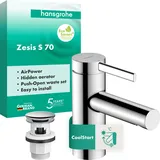 Hansgrohe Zesis S 70 CoolStart mit Push-Open Ablaufgarnitur, Chrom,