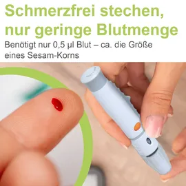 diabetikerbedarf adia Blutzuckermessgerät (mg/dl) + 110 Blutzuckerteststreifen Lanzetten 1 St