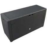 CASARIA Gartenbox UV-beständig 310L Haltegriffe Rollen Terrasse Balkon Wohnzimmer Wintergarten Truhe Gartenbox 119x48cm Rattan-Optik Anthrazit