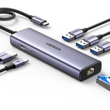 UGREEN Revodok USB C Hub Ethernet, 4K HDMI, PD100W, 3*USB A 3.0 Docking Station kompatibel mit iPhone 16, MacBook Pro M4, Mac Mini M4, iPad, Surface, Galaxy S24, Dell, HP, Steam Deck, Switch usw.