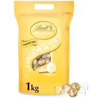 Lindt Schokolade LINDOR Kugeln Cheesecake | 1kg Beutel, wiederverschließbar | 80 Kugeln weiße Schokolade mit zartschmelzender Cheesecake-Füllung | Pralinen-Geschenk | Schokoladen-Geschenk