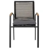 VCM Dallas Gartenstuhl 57 x 57 x 84 cm schwarz 2 St.