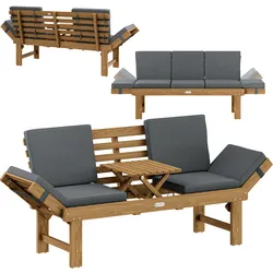 Gartenbank 200x45x76cm Akazienholz FSC®-zertifiziert wandelbar