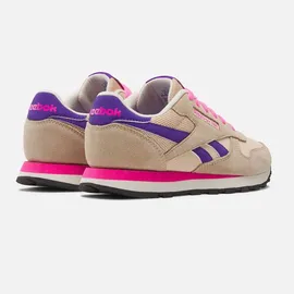 Reebok Unisex Kinder Classic Leather Sneaker, Tapioca Atomicpink Solarpurple, 36 EU