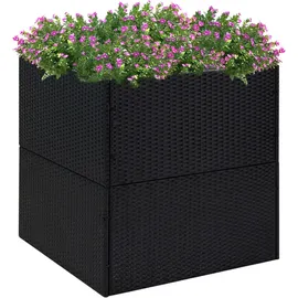 vidaXL Pflanzkübel 80 x 80 x 80 cm Schwarz