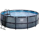 EXIT TOYS Stone Pool 427 x 122 cm inkl Filterpumpe grau