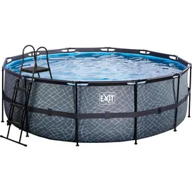EXIT TOYS Stone Pool 427 x 122 cm inkl Filterpumpe grau