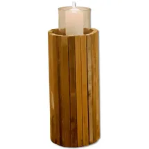 Dekoleidenschaft Windlichtsäule Rustikal Holz Braun