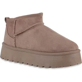 VAN HILL Plateaustiefelette Damen Braun 38
