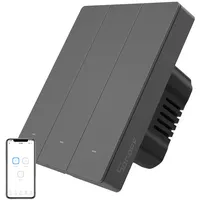 Sonoff Smart 3-Kanal Wi-Fi Wandschalter Schwarz (M5-3C-80) Für Rahmen