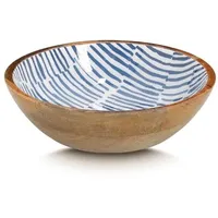 Zeller Schale, Mangoholz, blau, Ø20x6cm