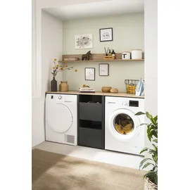 Schildmeyer Mehrzweckschrank-Set SCHILDMEYER "Solea", schwarz (anthrazit, eichehellfarben), Holzwerkstoff, Kastenmöbel-Sets, Breite 134 cm, Stapelbare Schränke, Variabel anbringbare Traverse