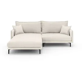 Home Affaire Ecksofa HOME AFFAIRE "ALEXANDRIA mit Recamiere rechts oder links bestellbar, moderne Bezüge", beige (creme), B:246cm H:86cm T:190cm, 100% Polyester, Sofas, Ecksofa, L-Form mit Wellenunterfederung, Maße: B/H/T 246/86/190 cm