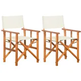 vidaXL 2X Akazienholz Massiv Regiestuhl Klappstuhl Gartenstuhl Stuhl Holzstuhl Faltstuhl Gartenmöbel Campingstuhl Essstuhl Regiesessel Garten
