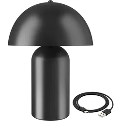 TECTAKE Kleine Retro-Tischlampe Kade, dimmbar - schwarz