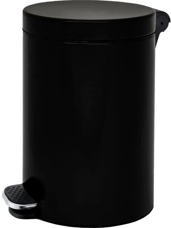 Mülleimer mit Tretmechanik mit sanftem Schließen, 20 l, schwarz