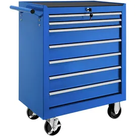 Tectake Werkzeugwagen Stahl 69 x 33 x 79 cm blau unbestückt