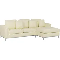 Beliani, Sofa + Bettsofa, Linkes Leder-Ecksofa beige Farbe OSLO (Ecksofa)
