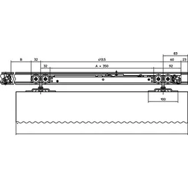 GEZE Einzugsdämpfung Perlan 140 SoftStop 80kg EV 1 Erweiterungs-Set 575-900mm