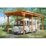 SKANHOLZ Carport Emsland 4,04 x 8,46 m eiche hell inkl. Regenrinne