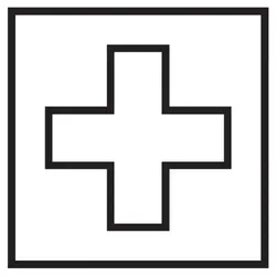 Aufkleber I Türschild Piktogramm Erste-Hilfe-Raum, Folie, selbstklebend, 150x150mm