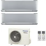 Panasonic - dual split inverter-klimagerät serie etherea silver 9+9 mit cu-2z41tbe r-32 wi-fi integrated 9000+9000 silver