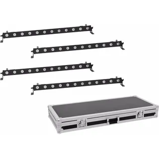 Eurolite Set 4x LED BAR-12 QCL RGBW Leiste + Case