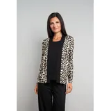 Seidel Moden Shirtjacke SEIDEL MODEN "Exklusiv bei OTTO", Damen, Gr. 40, beige, Jersey, Obermaterial: 96% Viskose, 4% Elasthan, Basic, lässig geschnitten hüftbedeckend, Rundhals, Shirts Shirtjacke, 2 in 1 Optik mit Animal-Leo-Print - MADE IN GERMANY