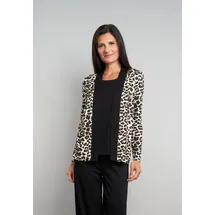 Seidel Moden Shirtjacke SEIDEL MODEN "Exklusiv bei OTTO", Damen, Gr. 40, beige, Jersey, Obermaterial: 96% Viskose, 4% Elasthan, Basic, lässig geschnitten hüftbedeckend, Rundhals, Shirts Shirtjacke, 2 in 1 Optik mit Animal-Leo-Print - MADE IN GERMANY