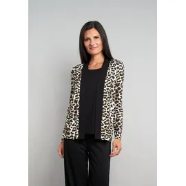 Seidel Moden Shirtjacke SEIDEL MODEN "Exklusiv bei OTTO", Damen, Gr. 40, beige, Jersey, Obermaterial: 96% Viskose, 4% Elasthan, Basic, lässig geschnitten hüftbedeckend, Rundhals, Shirts Shirtjacke, 2 in 1 Optik mit Animal-Leo-Print - MADE IN GERMANY