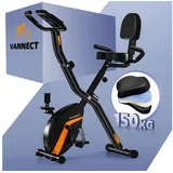 VANNECT Heimtrainer Fitnessbike, Hometrainer Fahrrad Klappbar 16 Widerstandsstufen (LCD-Monitor mit Pulssensor, 1-tlg., Leise & Komfortabel, Heimtrainer Senioren, LCD-Monitor), Herzfrequenz, Faltbare Aufbewahrung, Fitnessbikes 150KG Belastbar schwarz