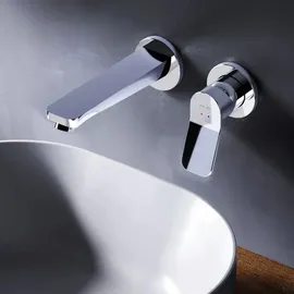 AM.PM Einhebel-Waschtischarmatur Wandmontage Badarmatur Unterputz Wandarmatur aus Messing Waschtischarmatur Waschbeckenarmatur Wasserhahn Bad Armatur Duscharmatur Ei...