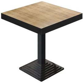 GGM Möbel BPY | Bistro Tisch | 60 x 60 x 81 cm | Quadratisch | Schwarzer Rand | Eiche / Schwarz