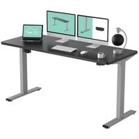 FLEXISPOT Schreibtisch Basic-Series, Elektrisch höhenverstellbarer Schreibtisch, 2- Fach-Teleskop grau|schwarz 160 cm x 80 cm