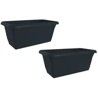 Hti-Living HTI-Living, Blumentopf, Blumenkasten mit Wasserspeicher 2er Set Anthrazit