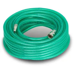 Eberth Druckluftschlauch 20 m, 10x14 mm, 3/8" Kupplung, 24 bar, Gewebeschlauch für Kompressor – Zubehör