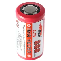 EFEST IMR 18350 V1 - 800mAh 3,7V Li-Ion 34,85x18,3mm mit Pluspol flach, ungeschützt