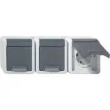 Gira SCHUKO-Dreifachsteckdose 16A 250V waagrecht, grau (0789 30)