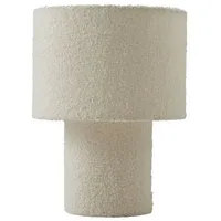 LINDBY Tischleuchte Jone, weiß, Textil, 30 cm