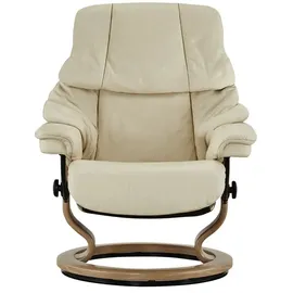 Stressless Relaxsessel Reno Leder 79 x 108 x 75 cm Creme mit Hocker